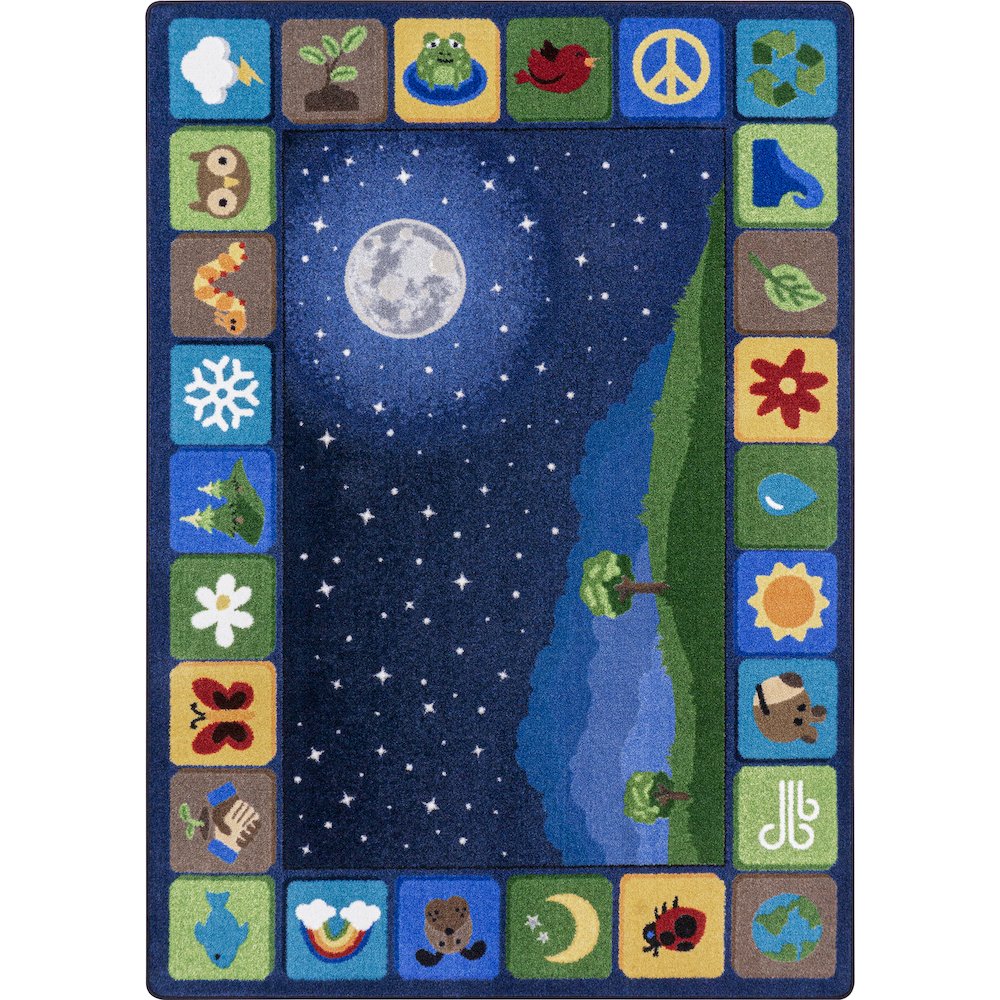 Peaceful Planet 5'4" x 7'8" Area Rug in Color Multi