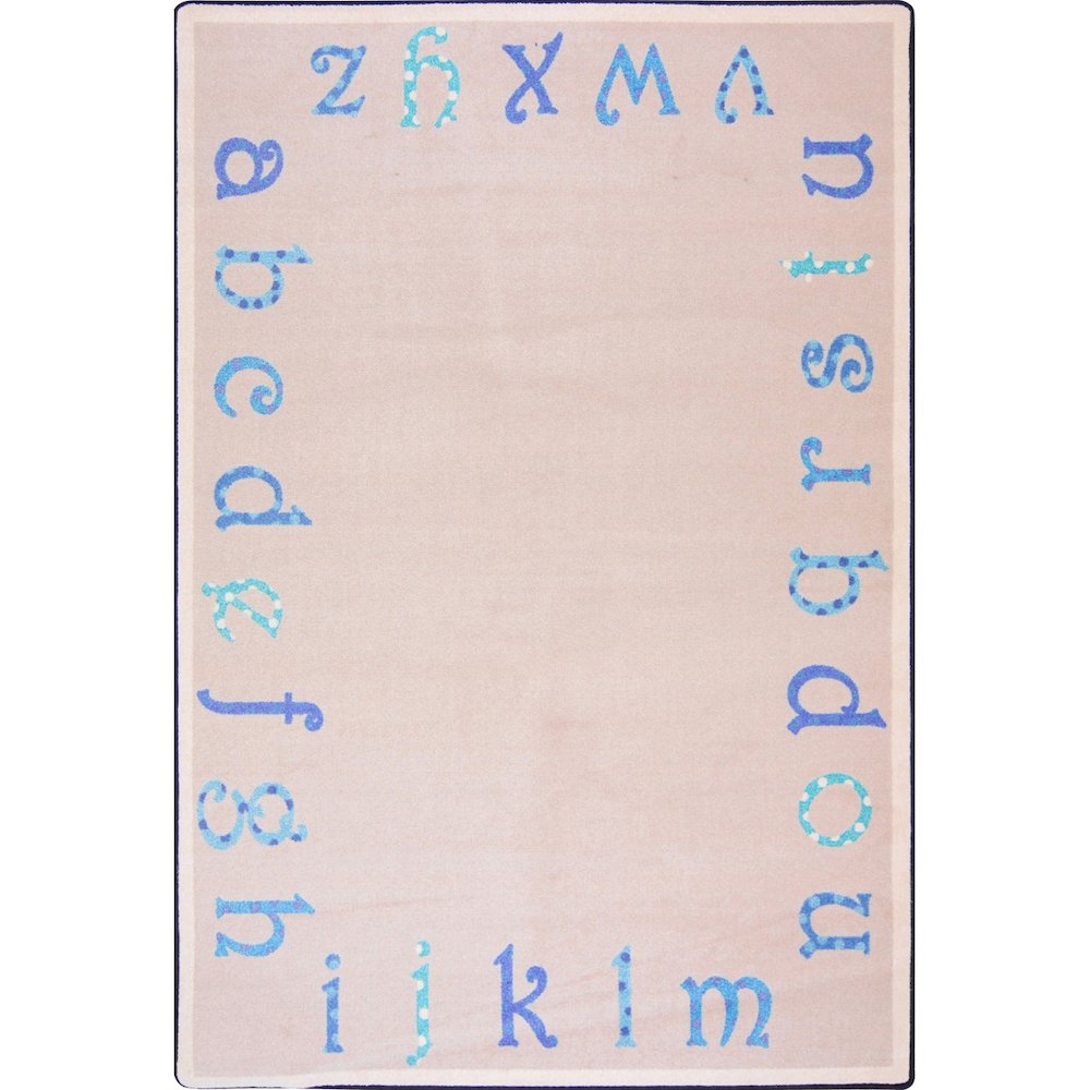 Kid Essentials Polka Dot ABC's 3'10" x 5'4" Area Rug in Color Blue