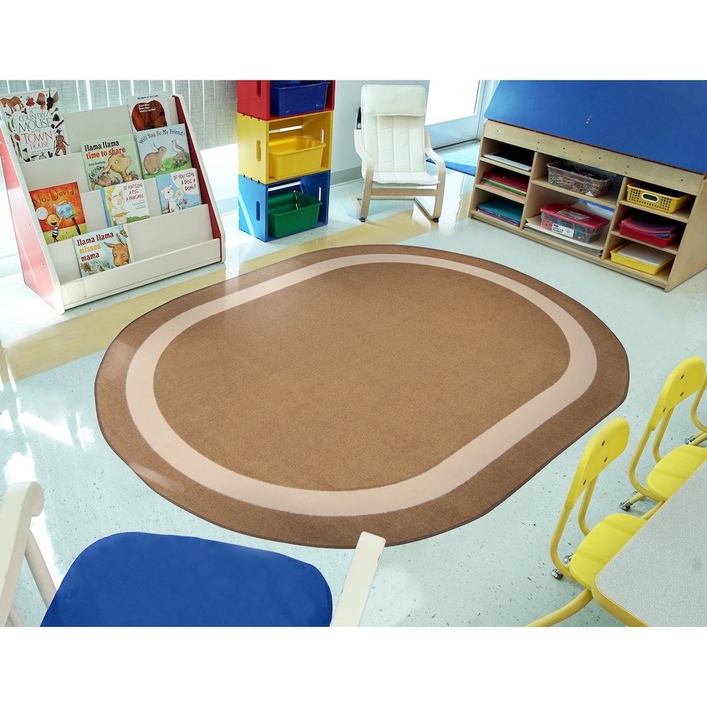 Kid Essentials Portrait 10'9" x 13'2" Oval Area Rug in Color Mocha