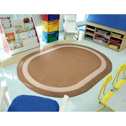 Kid Essentials Portrait 10'9" x 13'2" Oval Area Rug in Color Mocha