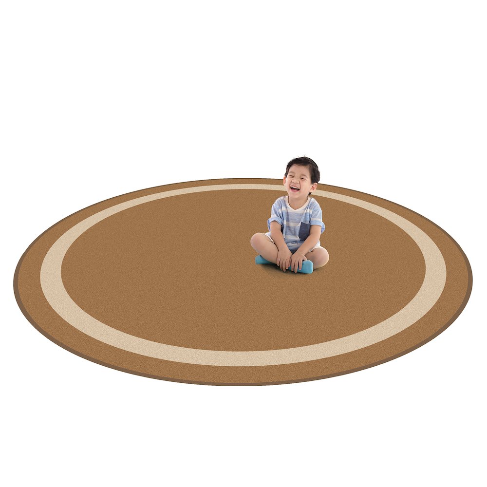 Kid Essentials Portrait 7'7" Round Area Rug in Color Mocha
