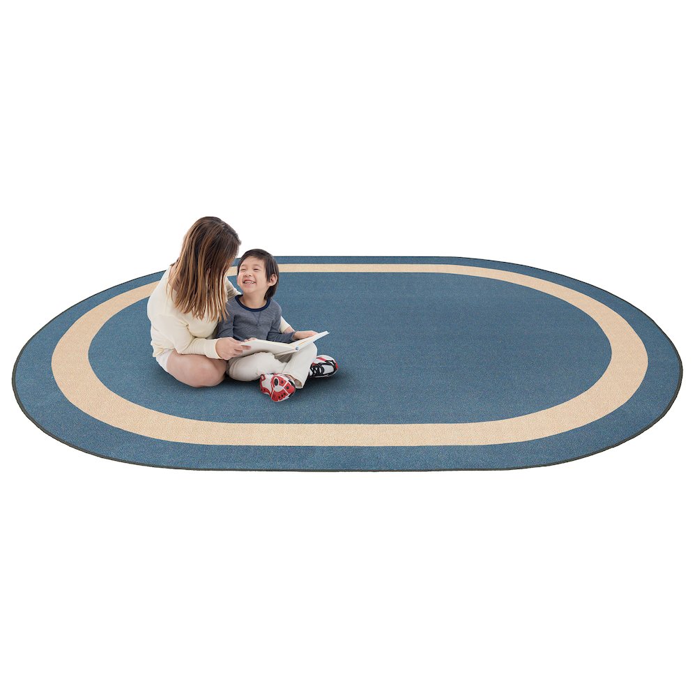Kid Essentials Portrait 10'9" x 13'2" Oval Area Rug in Color Seaside