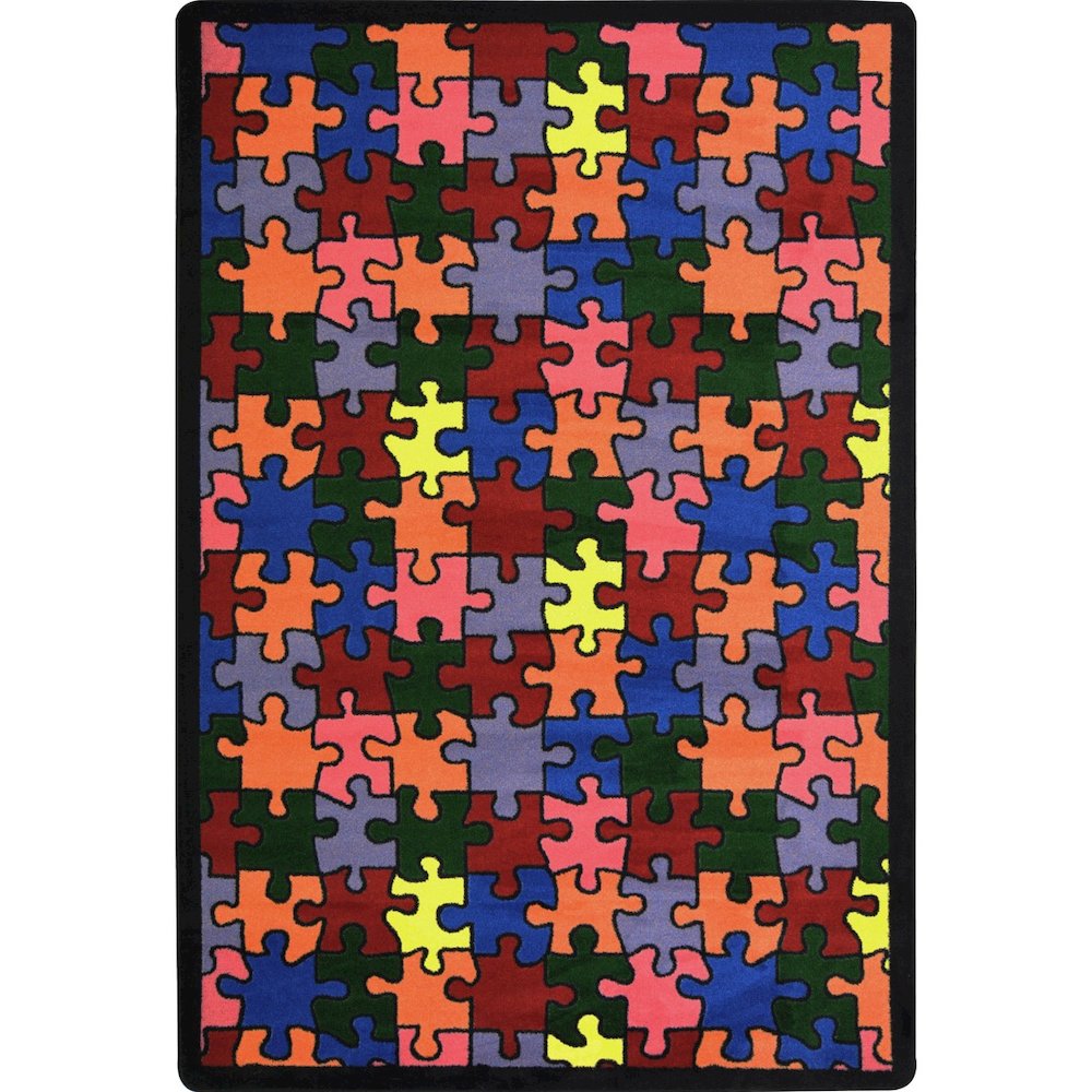 Playful Patterns Puzzled 3'10" x 5'4" Area Rug in Color Multi