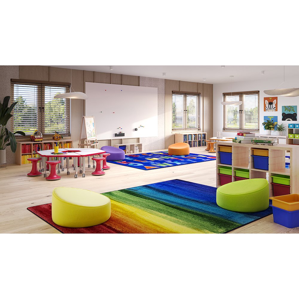 Kid Essentials Rainbow Magic 5'4" x 7'8" Area Rug in Color Rainbow