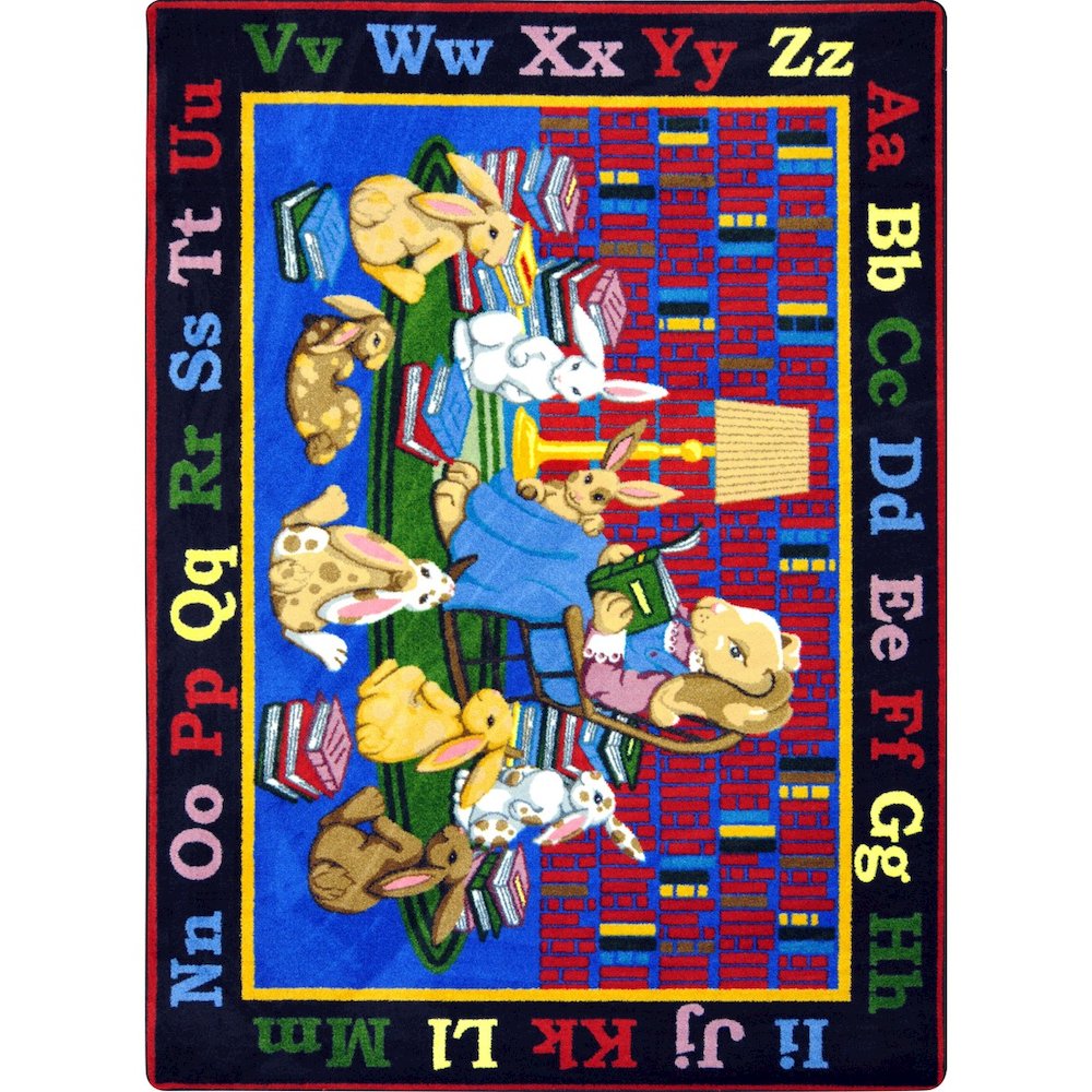 Kid Essentials Reading Rocks 5'4" x 7'8" Area Rug in Color Multi