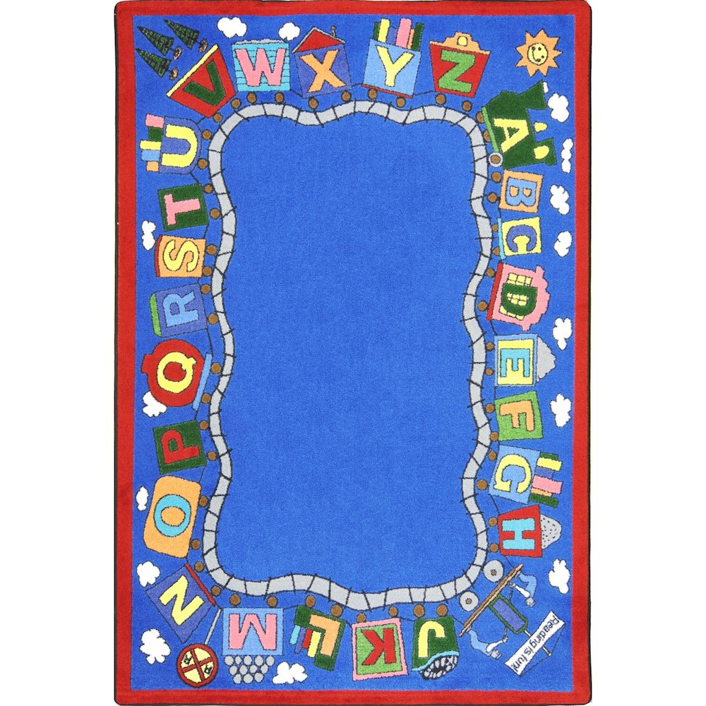 Kid Essentials Reading Train 5'4" x 7'8" Area Rug in Color Multi