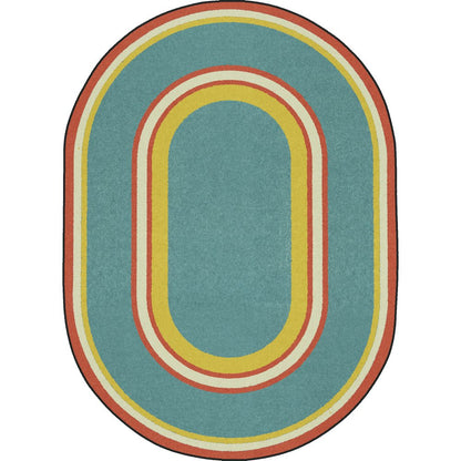 Kid Essentials Ripples 3'10" x 5'4" Oval Area Rug in Color Beach