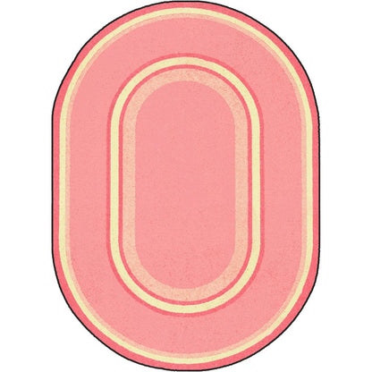 Kid Essentials Ripples 3'10" x 5'4" Oval Area Rug in Color Pretty Pink
