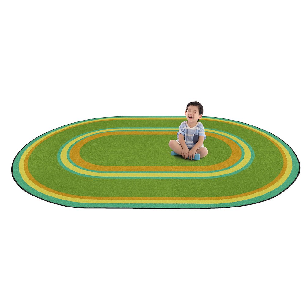 Kid Essentials Ripples 3'10" x 5'4" Oval Area Rug in Color Retro