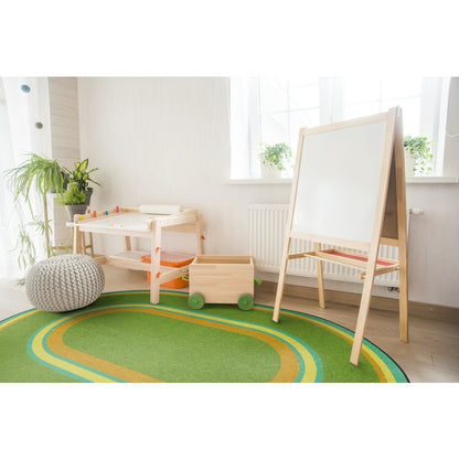 Kid Essentials Ripples 3'10" x 5'4" Oval Area Rug in Color Retro