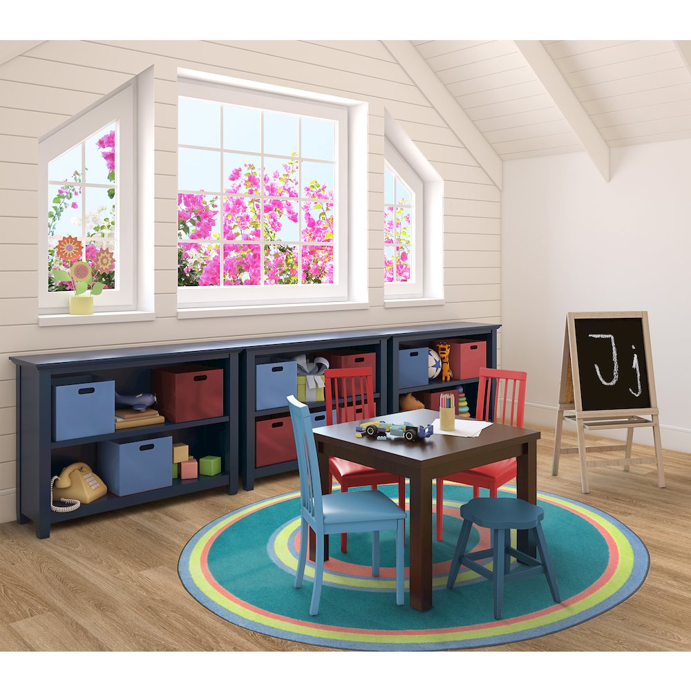 Kid Essentials Ripples 7'7" Round Area Rug in Color Teen