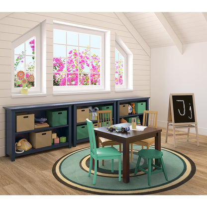 Kid Essentials Ripples 7'7" Round Area Rug in Color Woodland