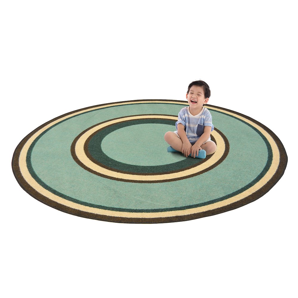 Kid Essentials Ripples 7'7" Round Area Rug in Color Woodland