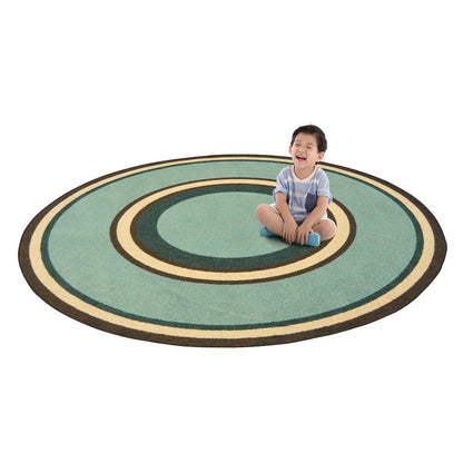 Kid Essentials Ripples 7'7" Round Area Rug in Color Woodland