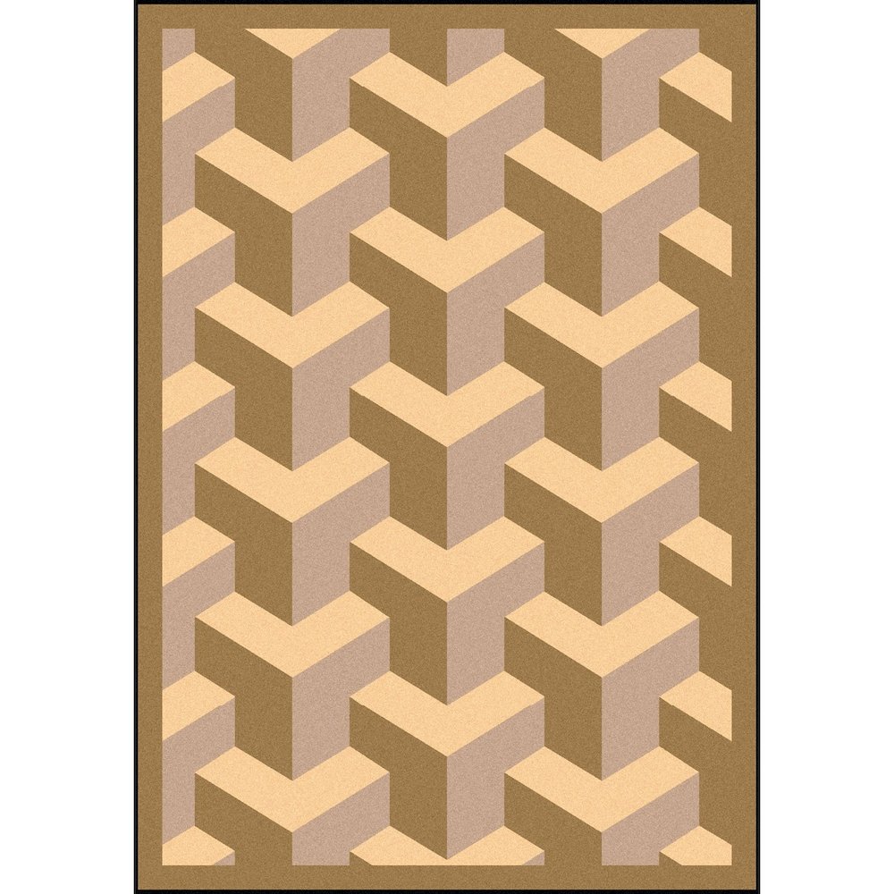 Kaleidoscope Rooftop 3'10" x 5'4" Area Rug in Color Beige