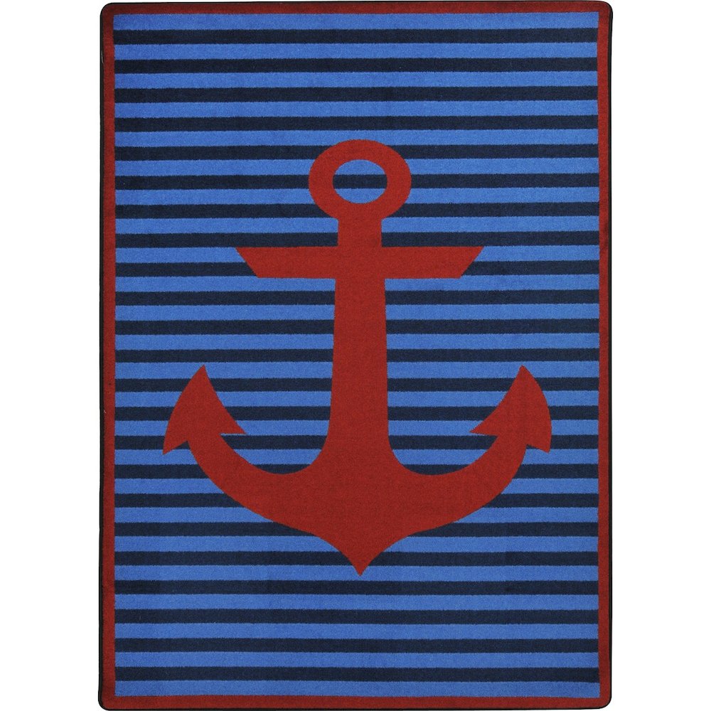Kid Essentials Safe Mooring 3'10" x 5'4" Area Rug in Color Red