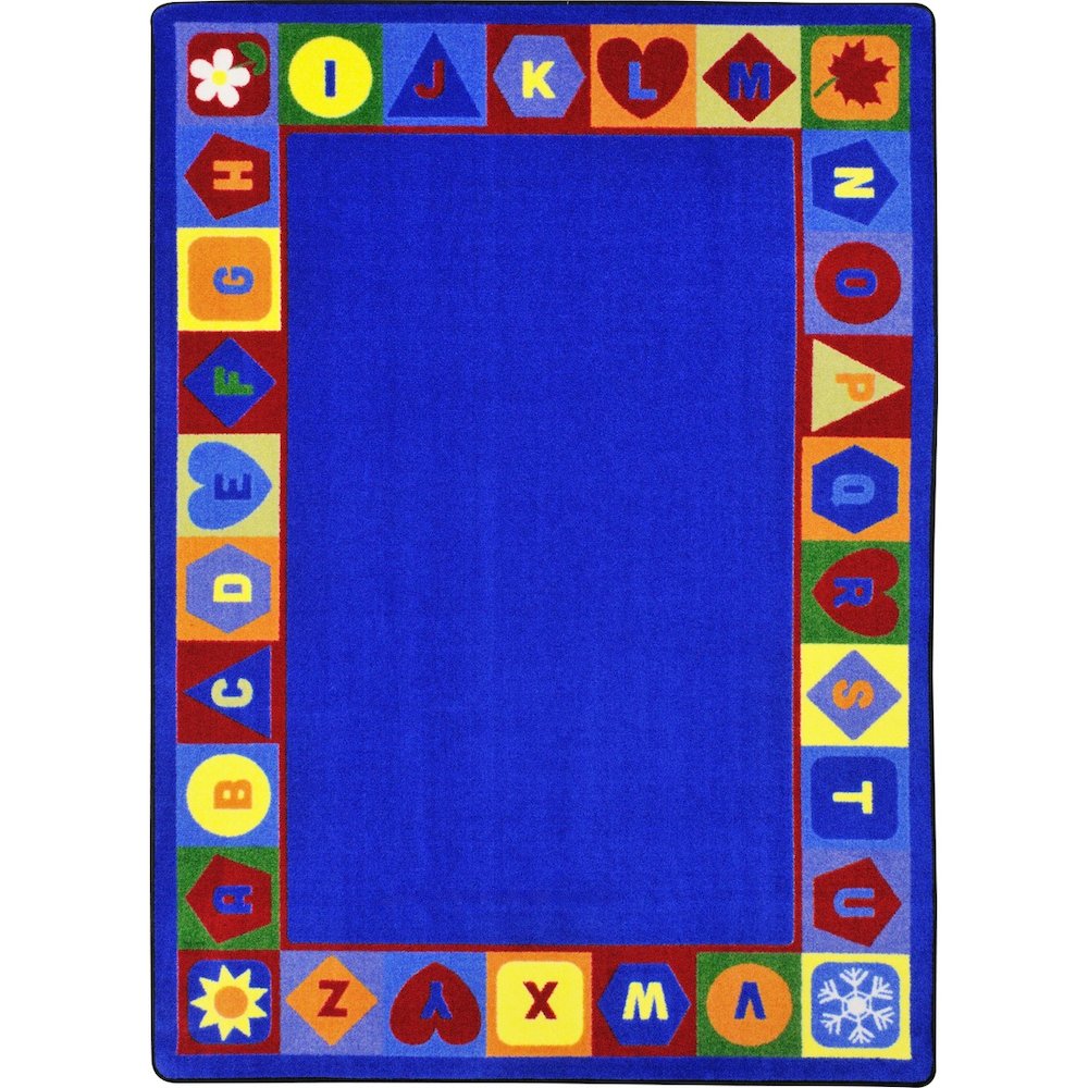 Kid Essentials Seasons & Shapes Alphabet 5'4" x 7'8" Area Rug in Color Multi