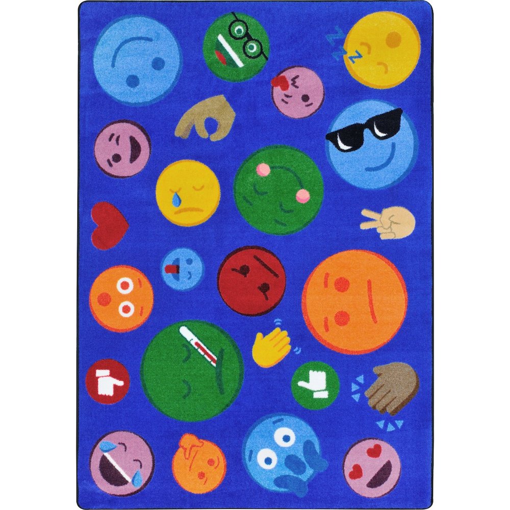 Kid Essentials Shake 'Em Up Emojis 5'4" x 7'8" Area Rug in Color Multi