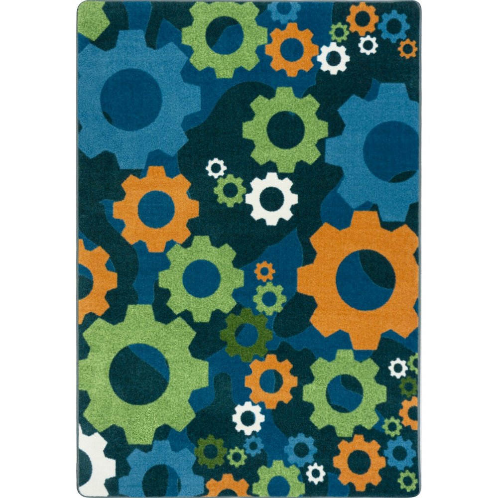 Kid Essentials Shifting Gears 3'10" x 5'4" Area Rug in Color Citrus