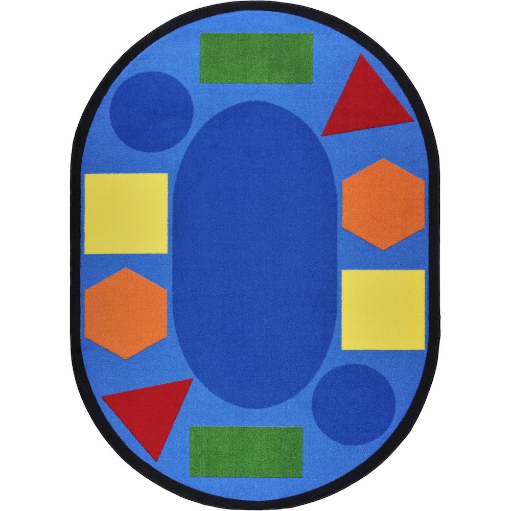 Kid Essentials Sitting Shapes 5'4" x 7'8" Oval Area Rug in Color Multi