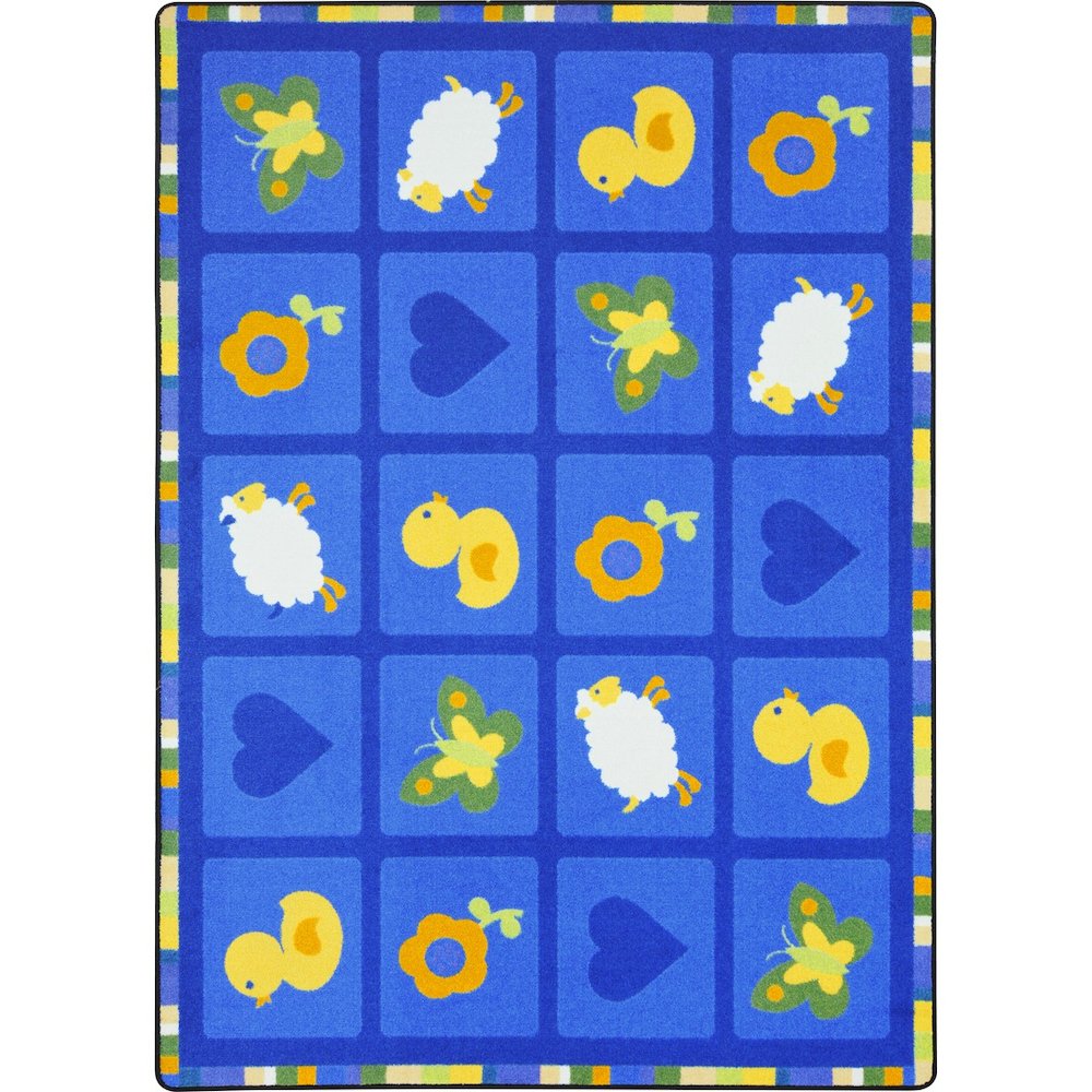 Kid Essentials Spring Things 5'4" x 7'8" Area Rug in Color Blue