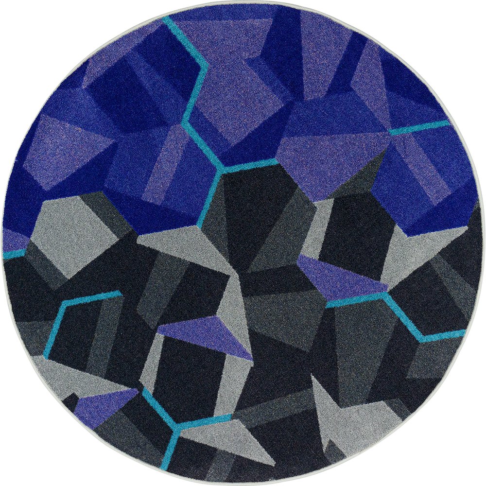 Kid Essentials Stealth 5'4" Round Area Rug in Color Violet