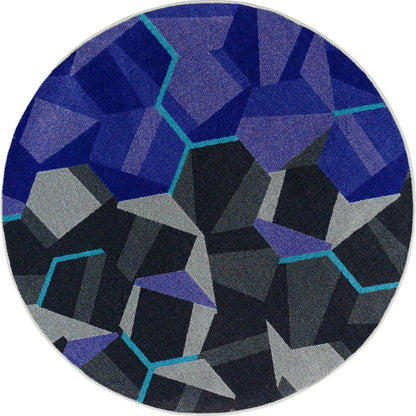 Kid Essentials Stealth 5'4" Round Area Rug in Color Violet