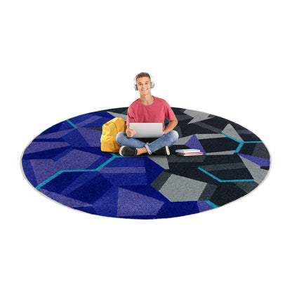 Kid Essentials Stealth 5'4" Round Area Rug in Color Violet