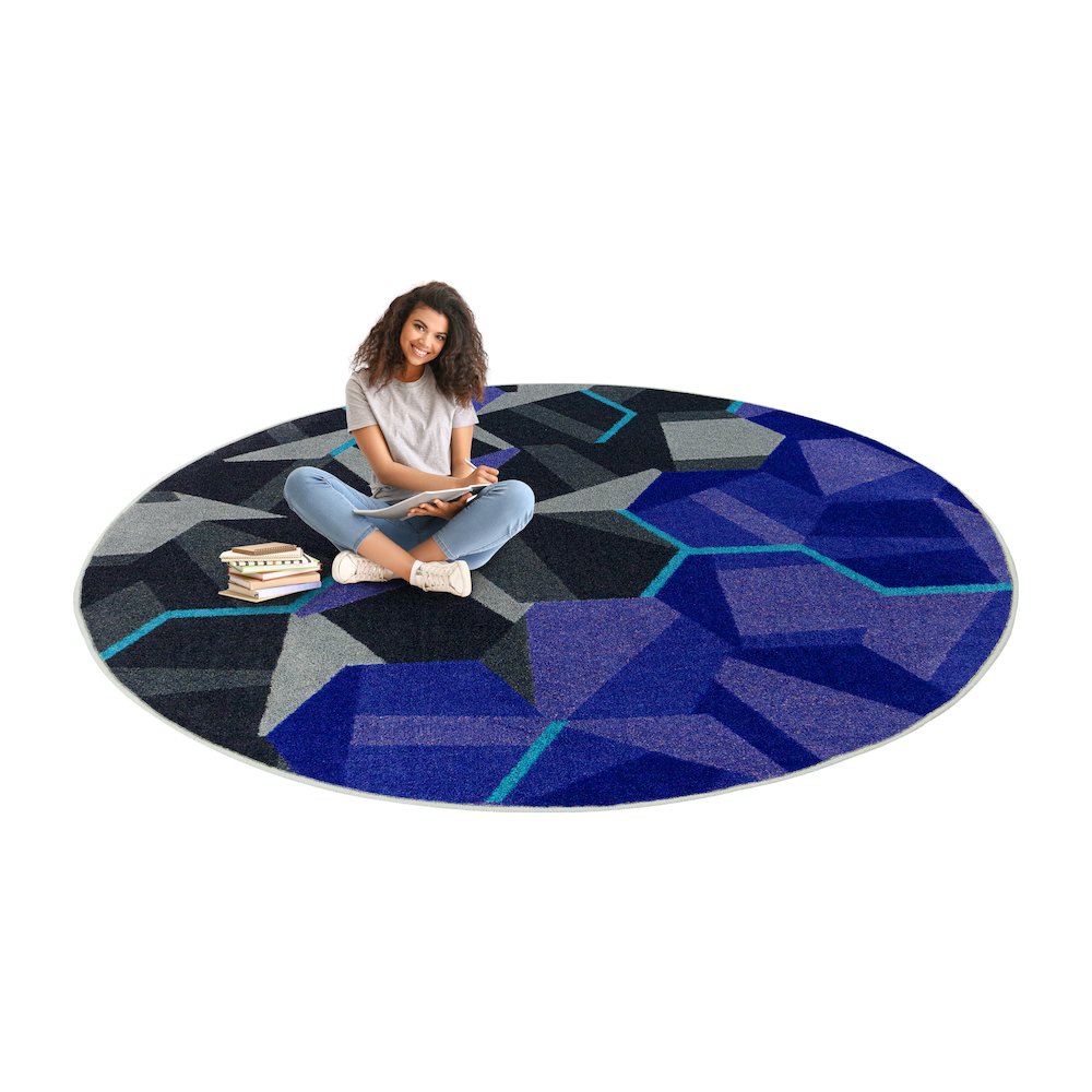 Kid Essentials Stealth 5'4" Round Area Rug in Color Violet