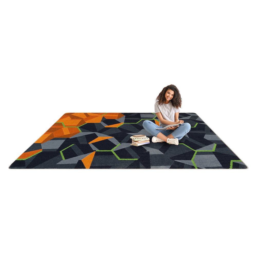 Kid Essentials Stealth 5'4" x 7'8" Area Rug in Color Tangerine