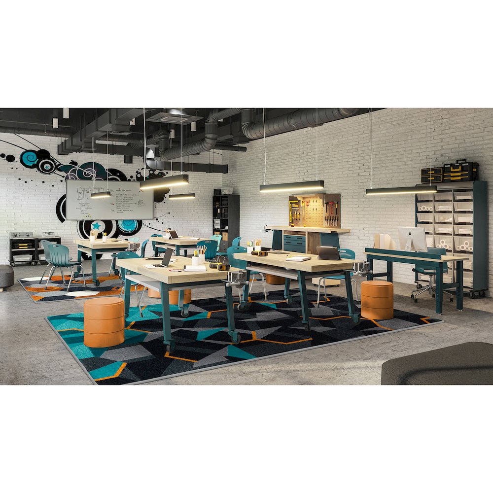 Kid Essentials Stealth 5'4" x 7'8" Area Rug in Color Teal