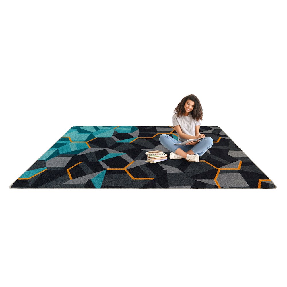 Kid Essentials Stealth 5'4" x 7'8" Area Rug in Color Teal