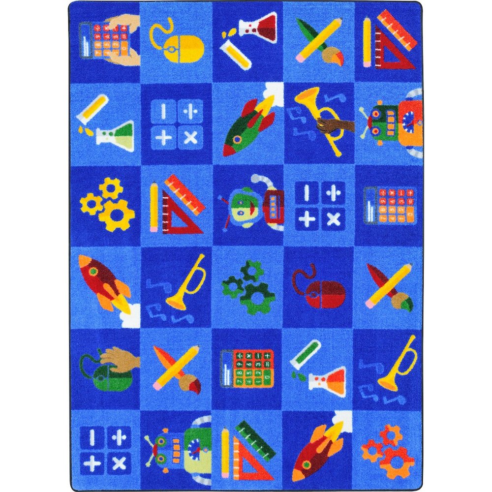 Kid Essentials STEAM into Learning 5'4" x 7'8" Area Rug in Color Multi