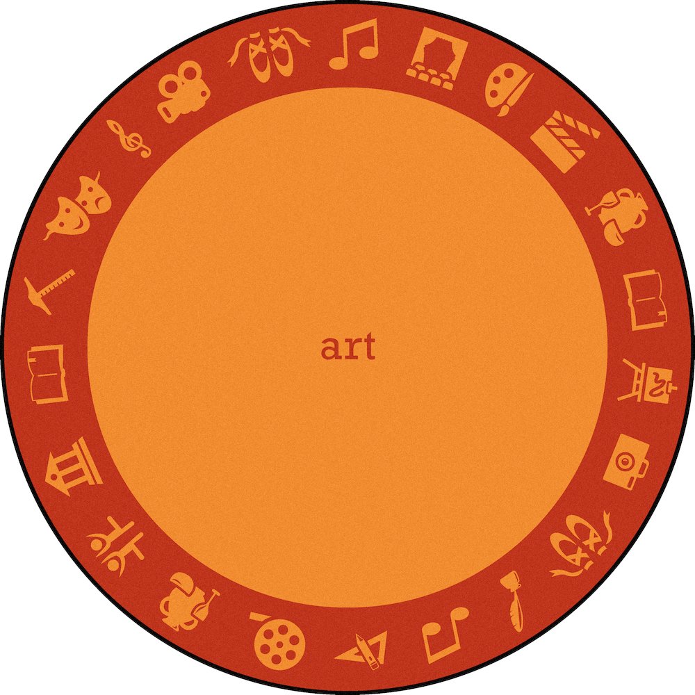 Kid Essentials STEAM 13'2" Round Area Rug in Color Art
