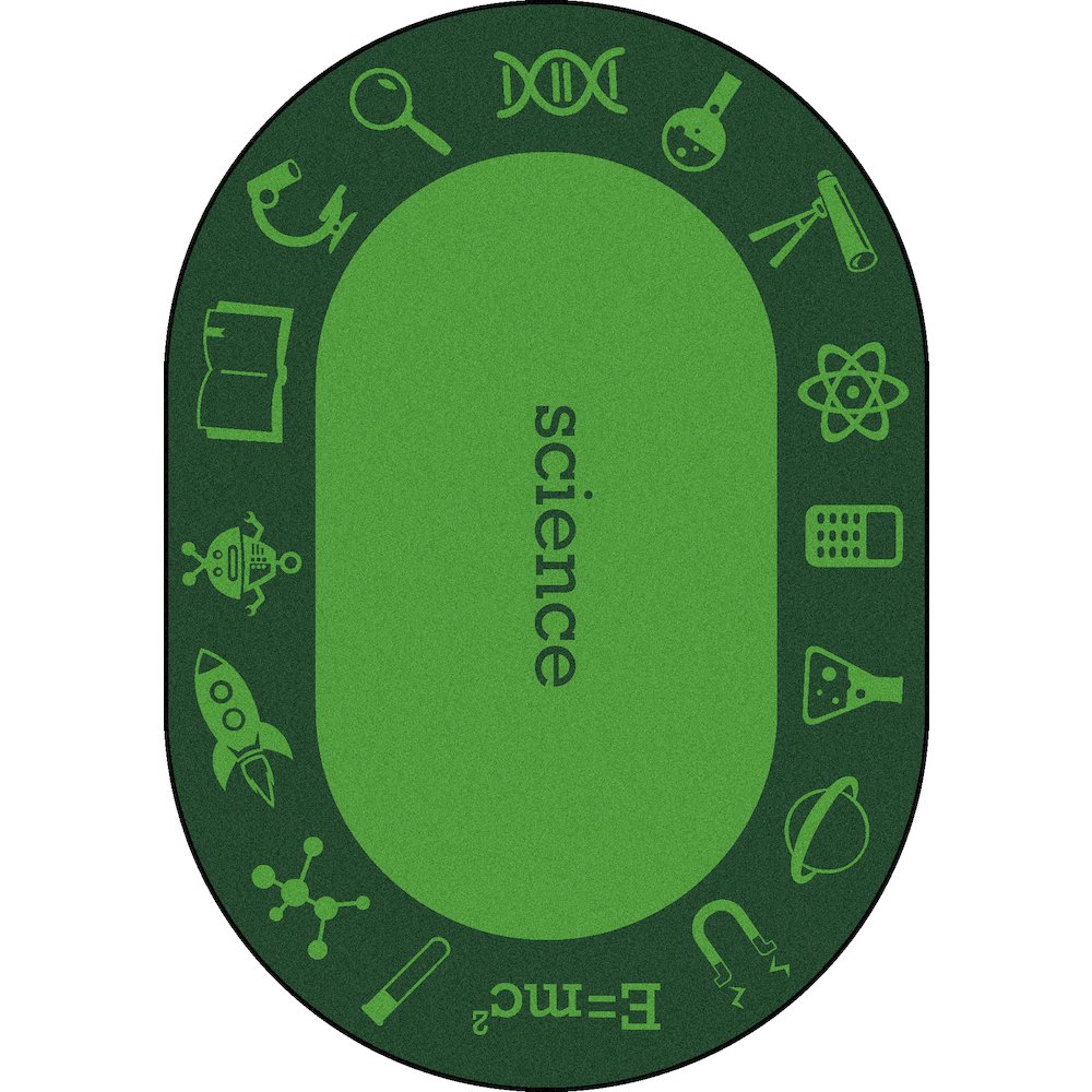 Kid Essentials STEAM 5'4" x 7'8" Oval Area Rug in Color Science