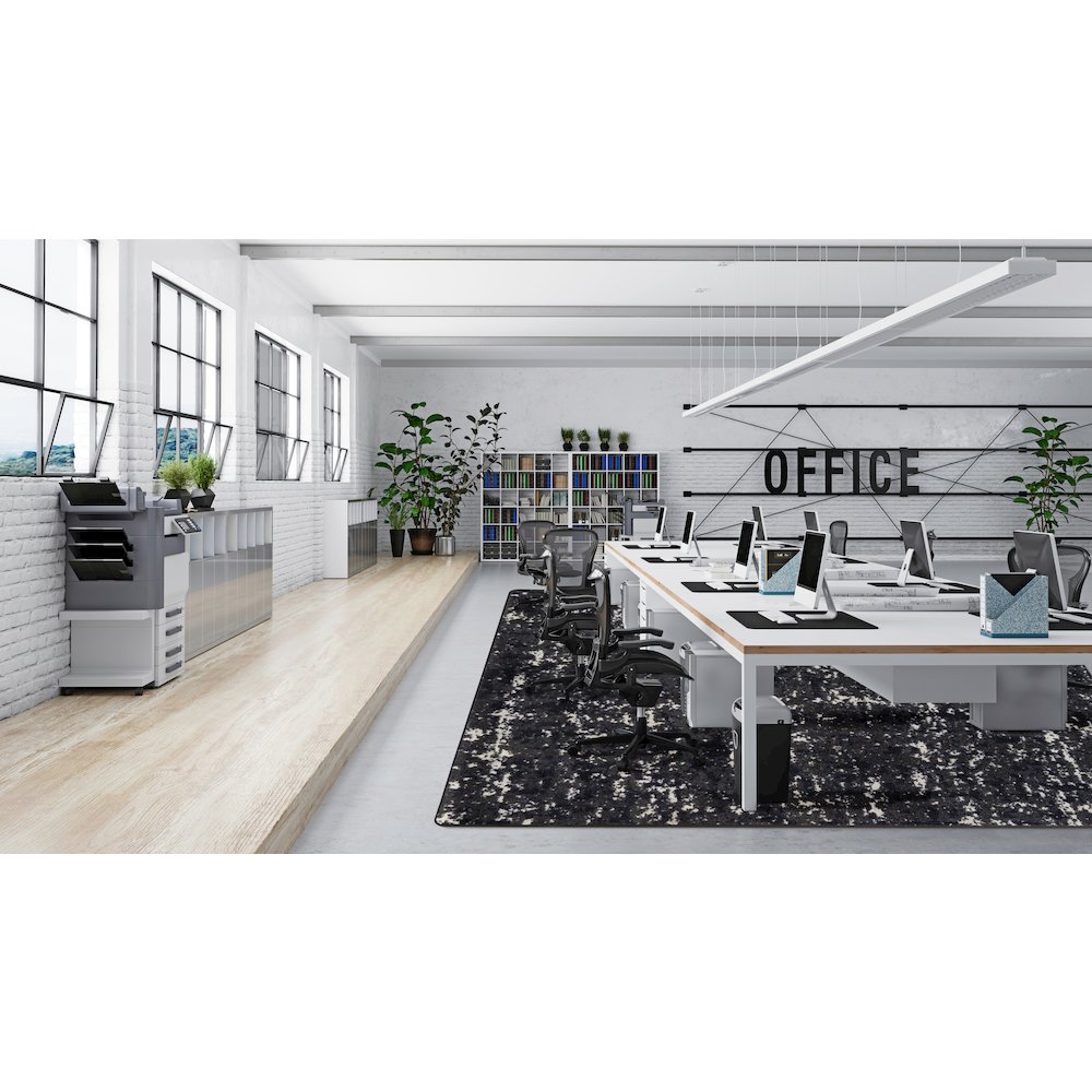 WorkSpace Stretched Thin 3'10" x 5'4" Area Rug in Color Onyx