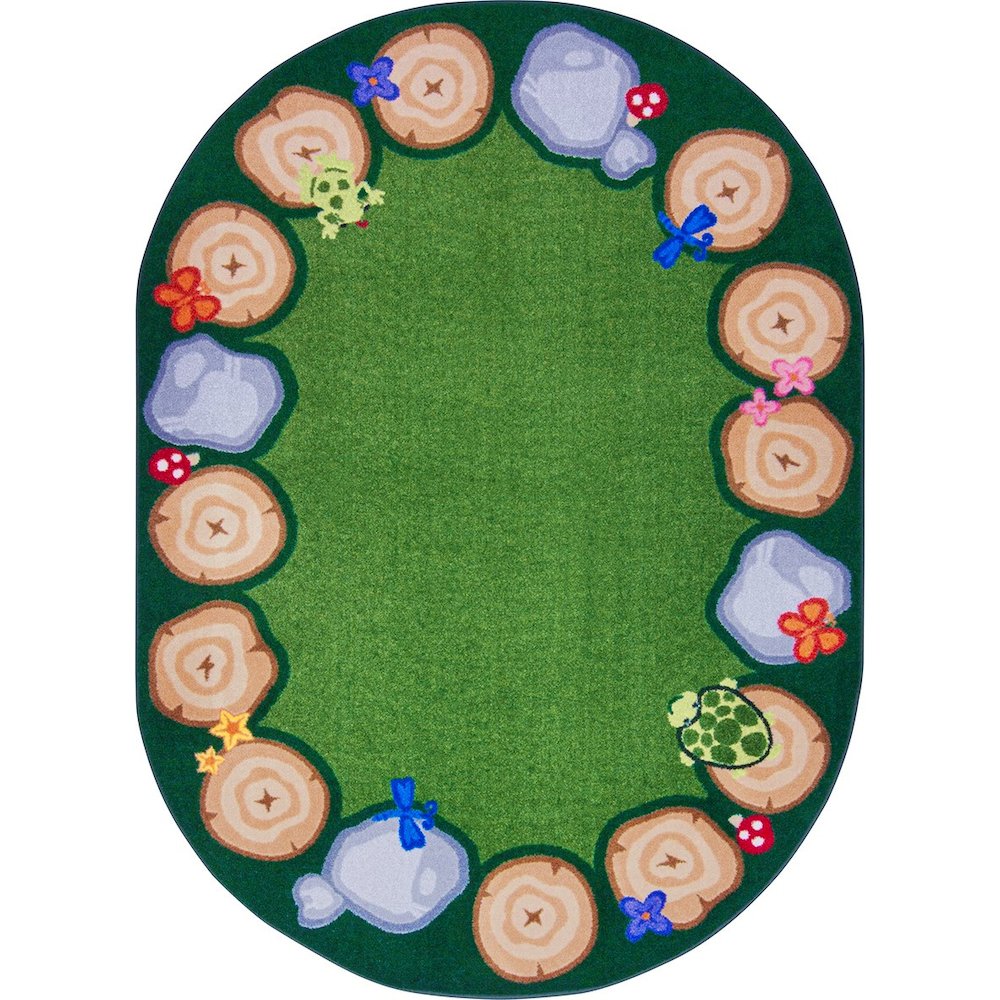 Kid Essentials Stumped 5'4" x 7'8" Oval Area Rug in Color Multi
