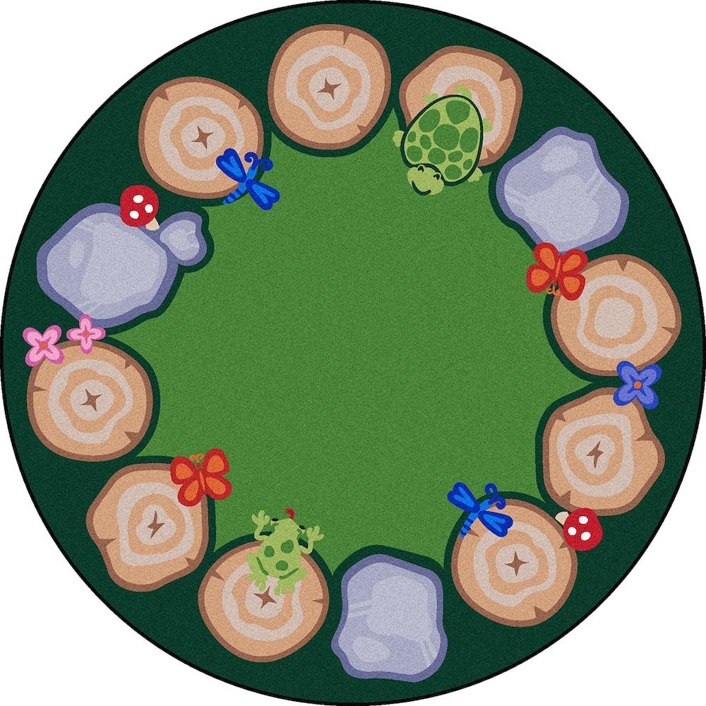 Kid Essentials Stumped 7'7" Round Area Rug in Color Multi