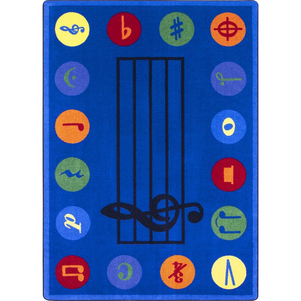 Kid Essentials Take Note 5'4" x 7'8" Area Rug in Color Multi