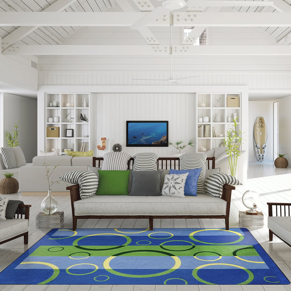 Summer Solstice Under Water 5'4" x 7'8" Area Rug in Color Primary