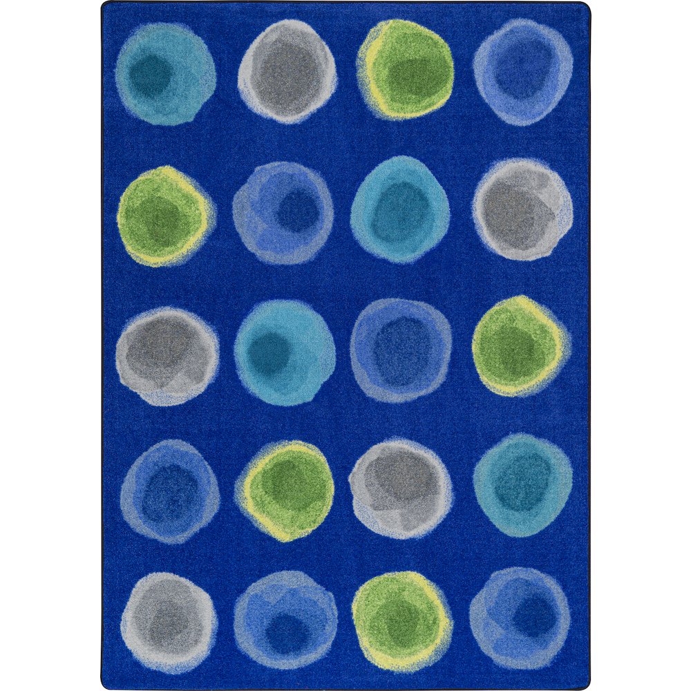 Kid Essentials Watercolor Spots 5'4" x 7'8" Area Rug in Color Marine