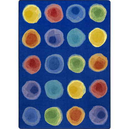 Kid Essentials Watercolor Spots 5'4" x 7'8" Area Rug in Color Rainbow
