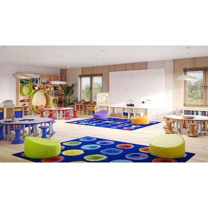 Kid Essentials Watercolor Spots 5'4" x 7'8" Area Rug in Color Rainbow