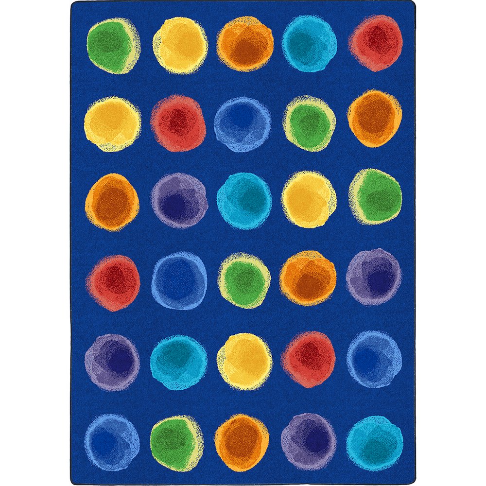 Kid Essentials Watercolor Spots 7'8" x 10'9" Area Rug in Color Rainbow