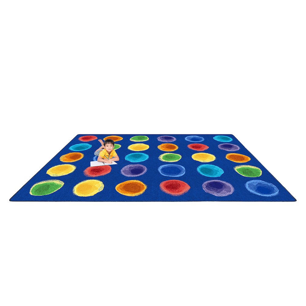 Kid Essentials Watercolor Spots 7'8" x 10'9" Area Rug in Color Rainbow