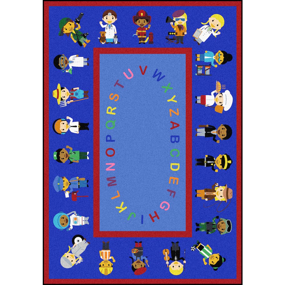 Kid Essentials We Work Together 5'4" x 7'8" Area Rug in Color Multi