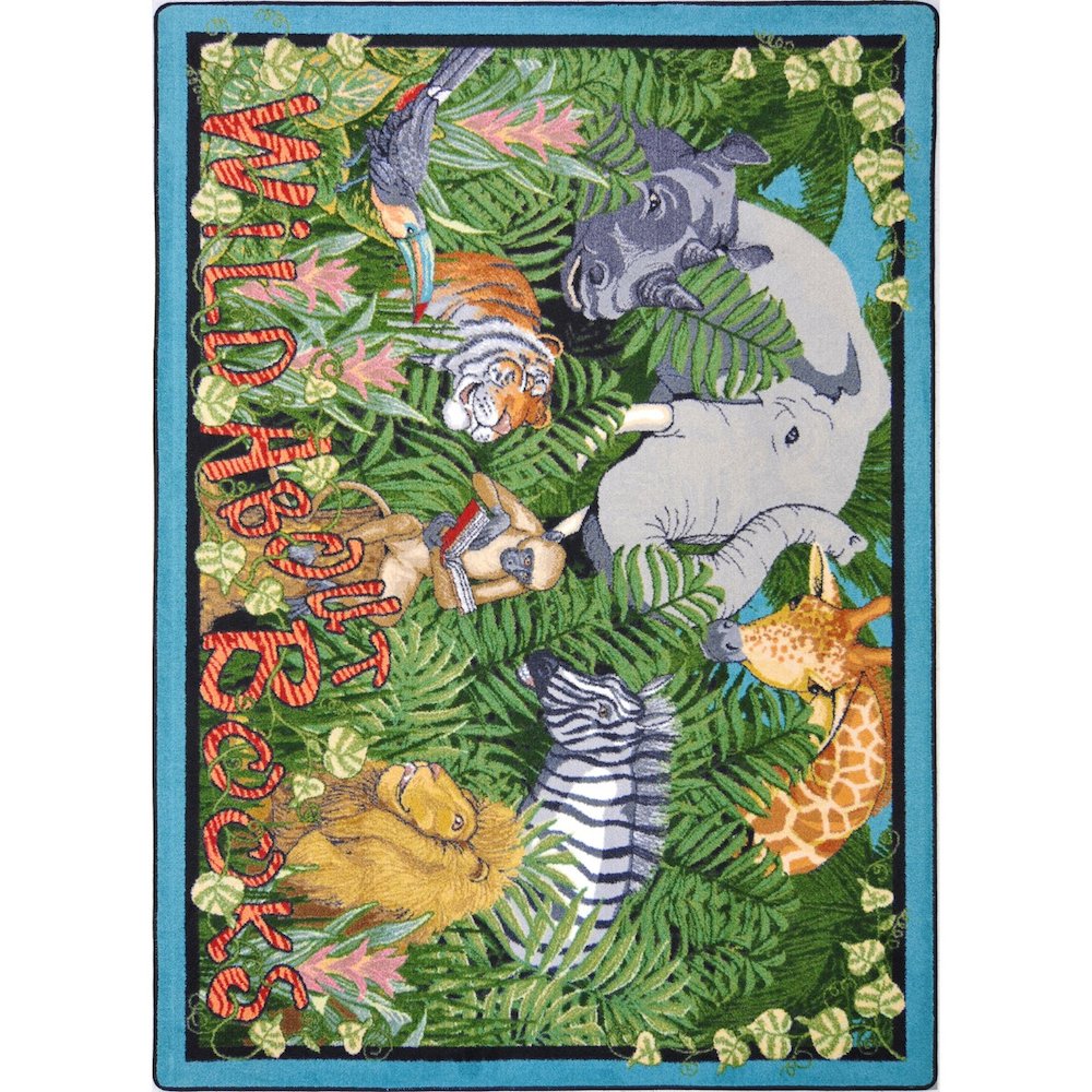 Kid Essentials Wild About Books 3'10" x 5'4" Area Rug in Color Multi