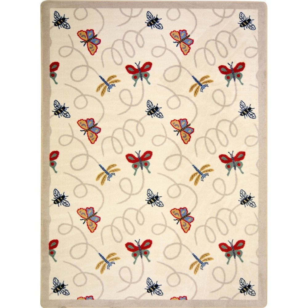Kaleidoscope Wing Dings 3'10" x 5'4" Area Rug in Color Beige