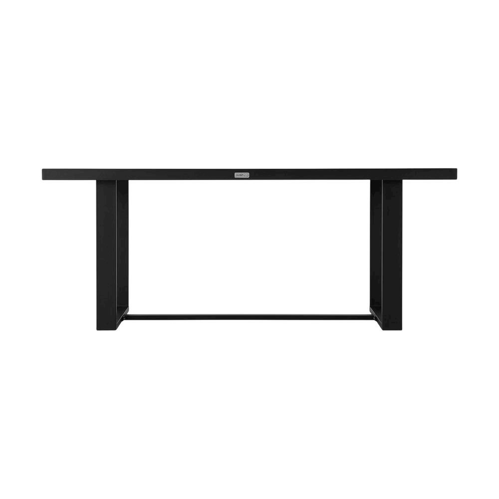 Black Aluminum Outdoor Dining Table With Spacious Surface For Patio Living
