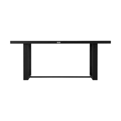 Black Aluminum Outdoor Dining Table With Spacious Surface For Patio Living